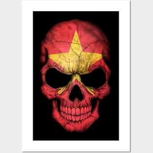 Vietnamese Flag Skull Posters and Art